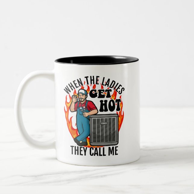 Funny HVAC Technician Air Conditioning Engineer Te Zweifarbige Tasse (Links)