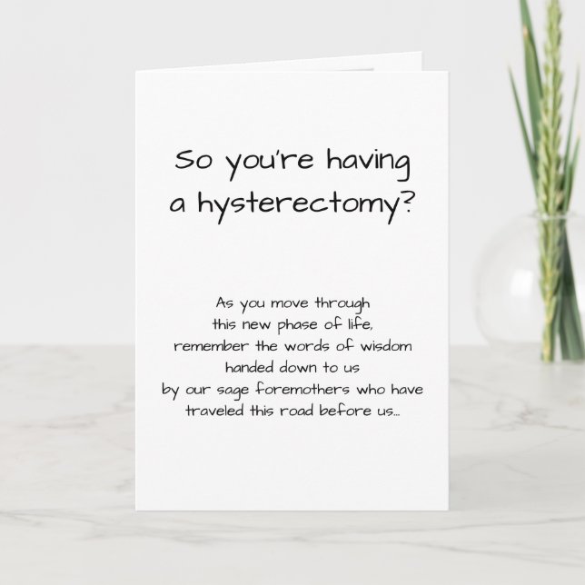 Funny Hystérectomie Obtenir la carte de bien (Devant)