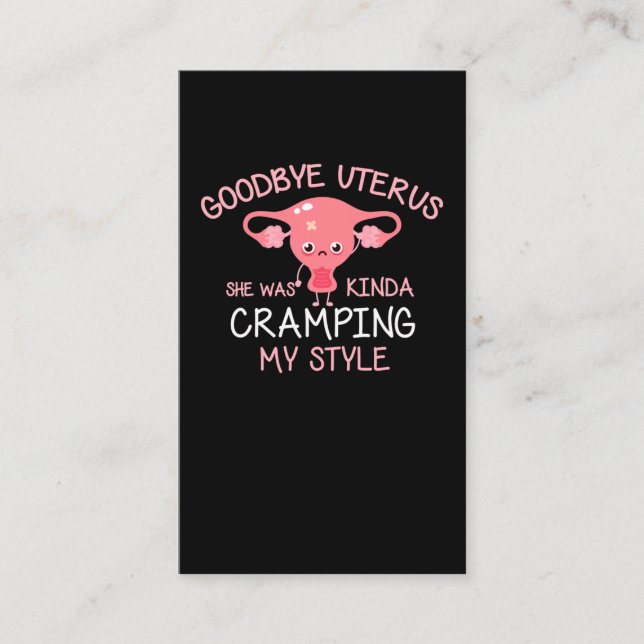 Funny Hysterektomy Uterus Removal Visitenkarte (Vorderseite)