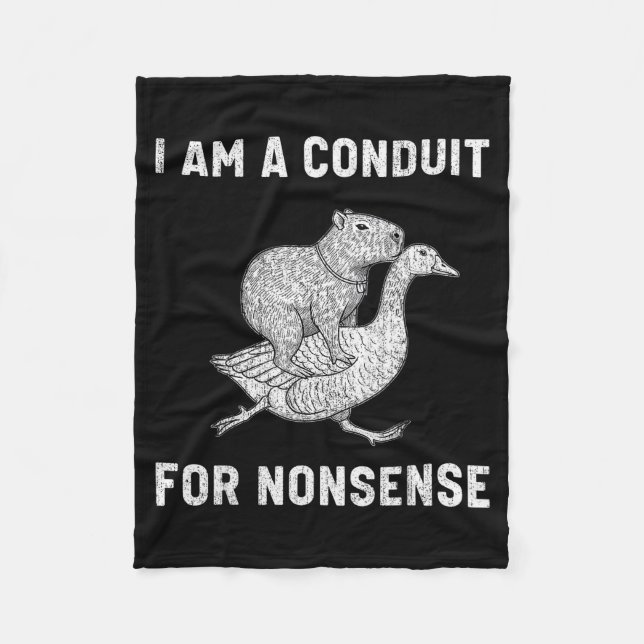 Funny I Am A Conduit For Nonsense Capybara Goose M Fleecedecke (Vorderseite)
