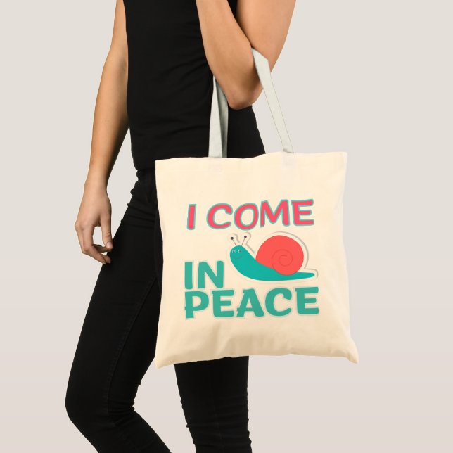 Funny "I com in peace" Funny Quote Matching Couple Tragetasche (Vorderseite (Produkt))