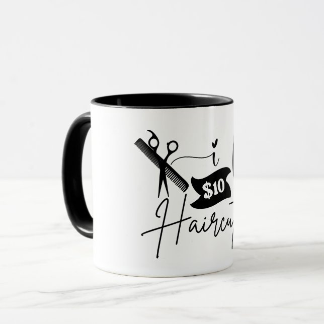 Funny I Fix $10 Haarschnitte, Haar Stylist Tasse (Vorderseite Links)