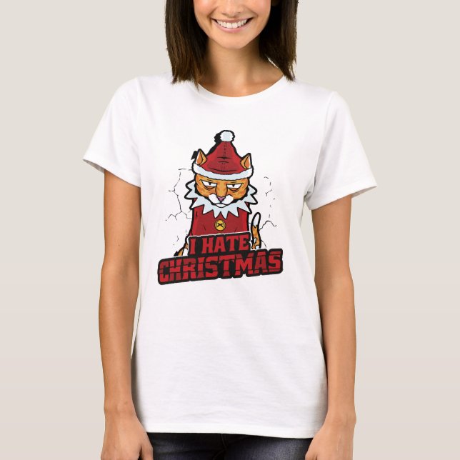 Funny I Hasse Weihnachten Weihnachtsmann T-Shirt (Vorderseite)