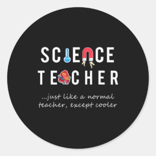 Funny I Herz Liebe Science & Biology Lehrer Gesche Runder Aufkleber