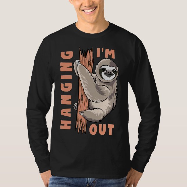 Funny I hing out Sloth T-Shirt (Vorderseite)