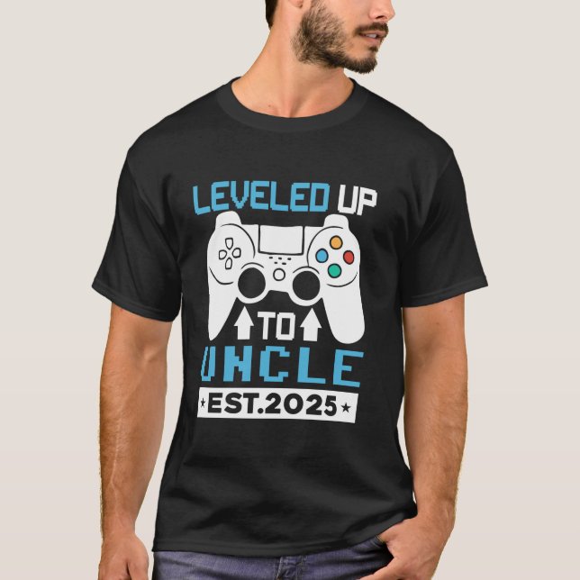 Funny I Leveled bis Onkel 2025 Ersteinzel T-Shirt (Vorderseite)