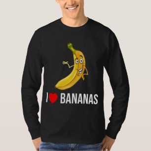 Funny I Liebe Bananas Herz Banana Tropisches Obst T-Shirt
