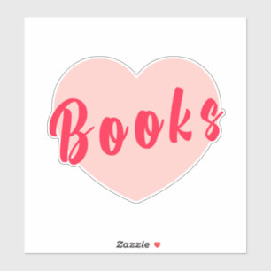 Funny I Liebe Bücher drucken mit Herz, lustiges Le Aufkleber