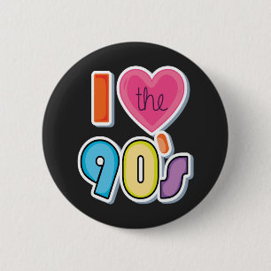 Funny I Liebe Die 90er, 1990er Theme Party Button
