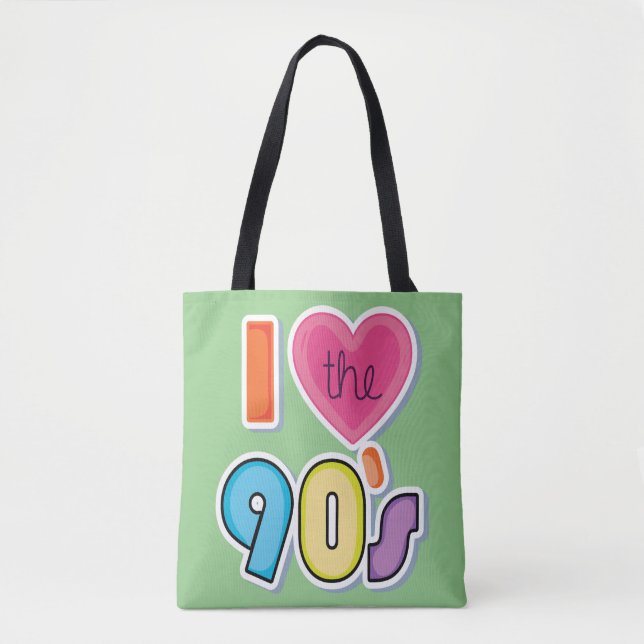 Funny I Liebe Die 90er, 1990er Theme Party Tasche (Vorderseite)