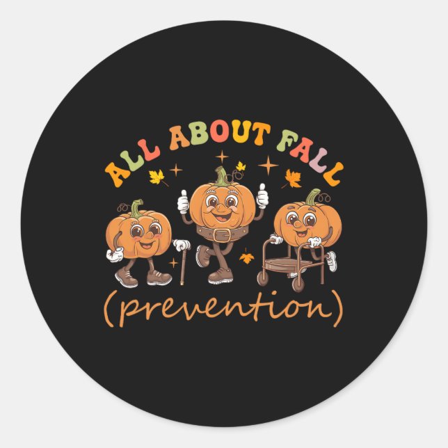 Funny I Liebe Fall Prevention Erntedank Pumpkins Runder Aufkleber (Vorderseite)