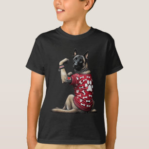 Funny I Liebe Mama Tattoo Belgische Malinois Mama T-Shirt