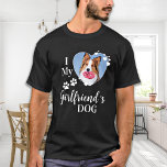 Funny I Liebe Meine Freundin Hund Lover Pet Foto T-Shirt<br><div class="desc">Wen Liebe du wirklich? Deine Freundin oder ihr Hund! Geben Sie Ihrem Freund diesen Valentinstag das perfekte Geschenk mit diesem lustigen Hundeliebhaber Shirt! Ein Muss für jeden Hundefreund, Hundemama und Hundedad! Eine lustige Drehung auf meiner Liebe My Girlfriend, dieses Shirt Zitat "I Liebe My Girlfriend's Dog" ... Personalisieren Sie sich...</div>