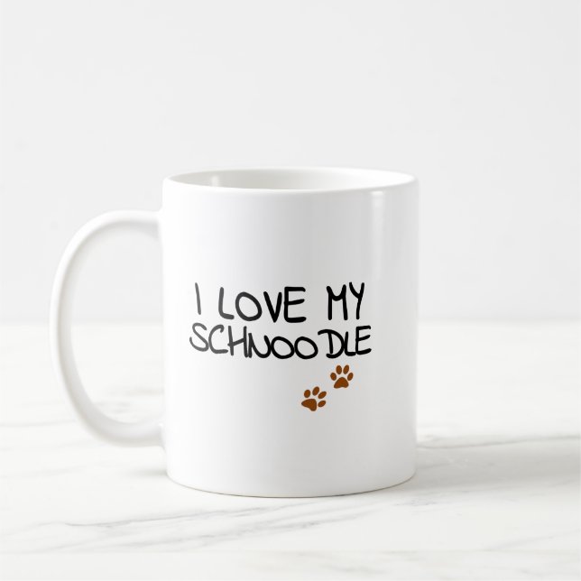 Funny I Liebe My Schnoodle for Doodle Dog Mama Vat Kaffeetasse (Links)