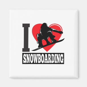 Funny I Liebe Snowboarden - Schneefreunde Geschenk Magnet