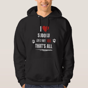 Funny I Liebe Sudoku und meine Hunde Hunde Lover M Hoodie