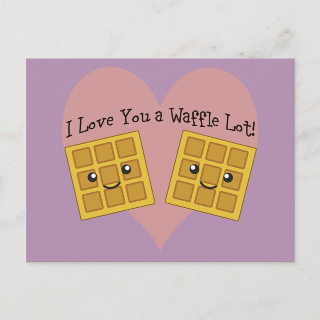 Funny I Liebe You A Waffle Lot Niedliche Kawaii Wa Postkarte (Vorderseite)