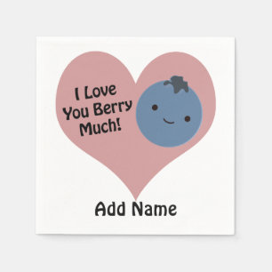 Funny I Liebe You Berry Much Niedlich Kawaii Blueb Serviette