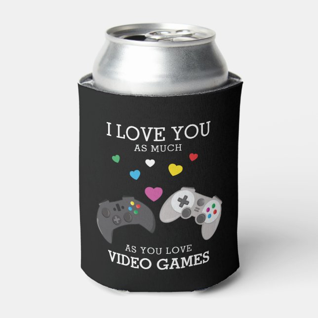 Funny 'I Liebe you' Videospiele | PERSONALISIERT Dosenkühler (Kanne Vorderseite)