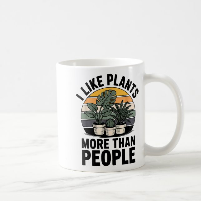 Funny I Like Plants More Than People Design  Kaffeetasse (Rechts)