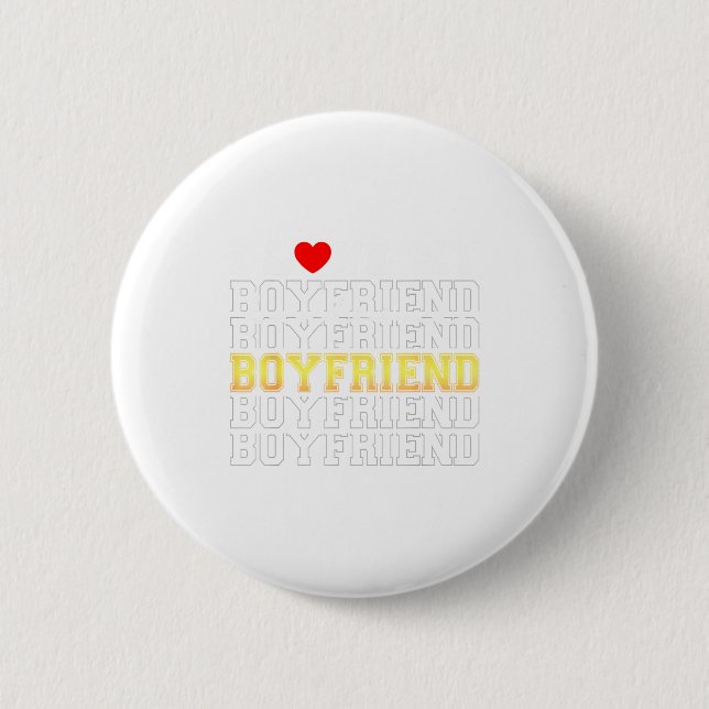 Funny I Love My Handsome Boyfriend Valentine  Button (Vorderseite)