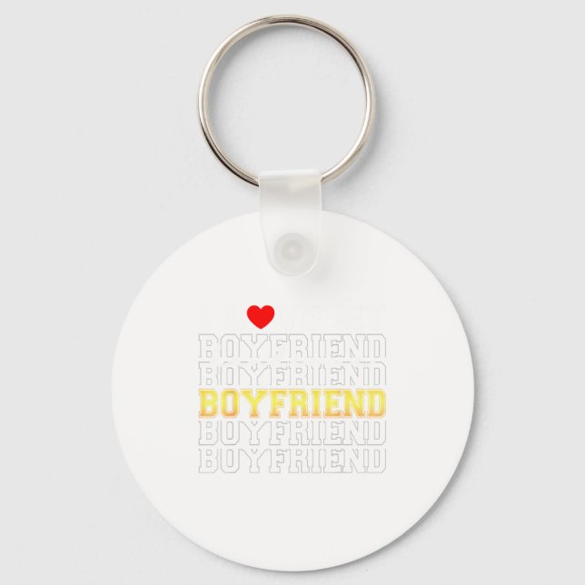Funny I Love My Handsome Boyfriend Valentine  Schlüsselanhänger (Vorderseite)