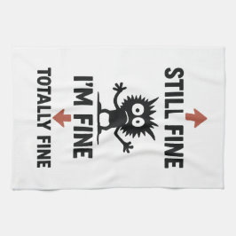 Funny "I m Fine" Arrows Cartoon T - Shirt Geschirrtuch