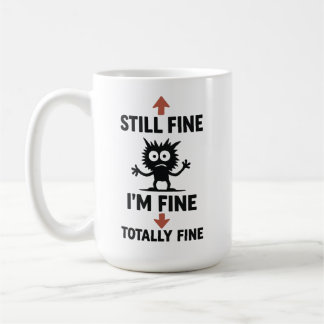 Funny "I m Fine" Arrows Cartoon T - Shirt Kaffeetasse