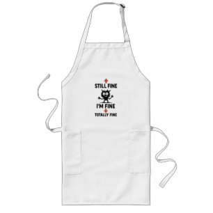 Funny "I m Fine" Arrows Cartoon T - Shirt Lange Schürze