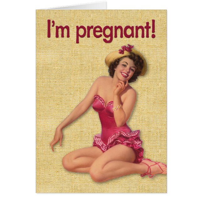 Funny "I’m Pregnant" Button-Up Girl Birthday Card (Vorne)