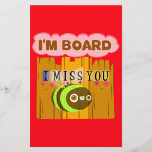 Funny I Miss You Ich bin gelangweilt Briefpapier