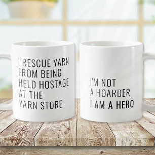 Funny I Rescue Yarn Crochet Lover Kaffeetasse