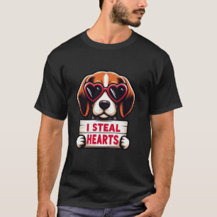 Funny I Stearts Kids Mens Womens Beagle Valen T-Shirt