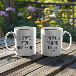Funny I Survived XX Year Quitter Retirement Gift Kaffeetasse