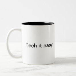 Funny I.T. Computer Spaß Minimalistisch Monogram Zweifarbige Tasse