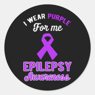 Funny I trägt Lila für mich Epilepsie Awareness Pu Runder Aufkleber