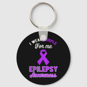Funny I trägt Lila für mich Epilepsie Awareness Pu Schlüsselanhänger