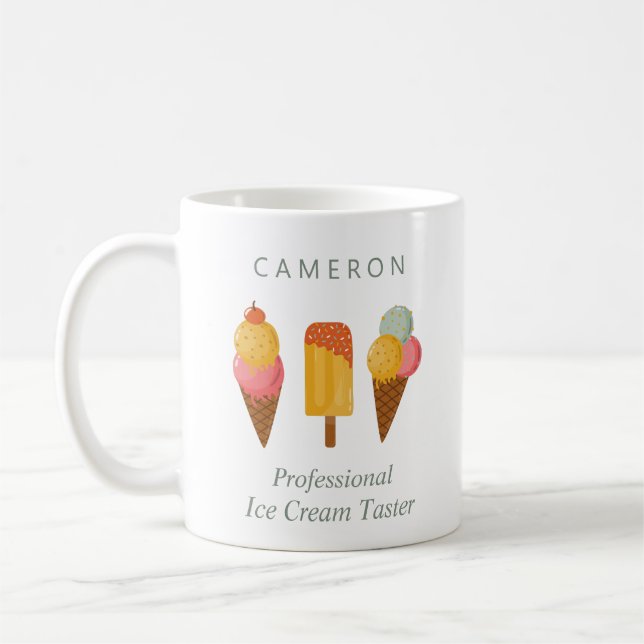 Funny Ice Creme Liebhaber Spaß Niedlich Personalis Kaffeetasse (Links)