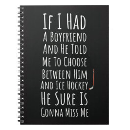 Funny Ice Hockey Geschenke für ihren Sportspieler Notizblock