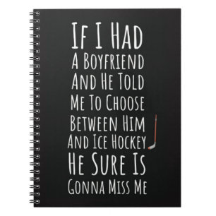 Funny Ice Hockey Geschenke für ihren Sportspieler Notizblock