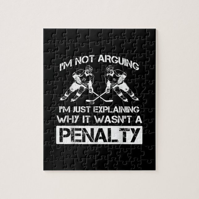 Funny Ice Hockey Player diskutiert Bully Penalty (Vertikal)