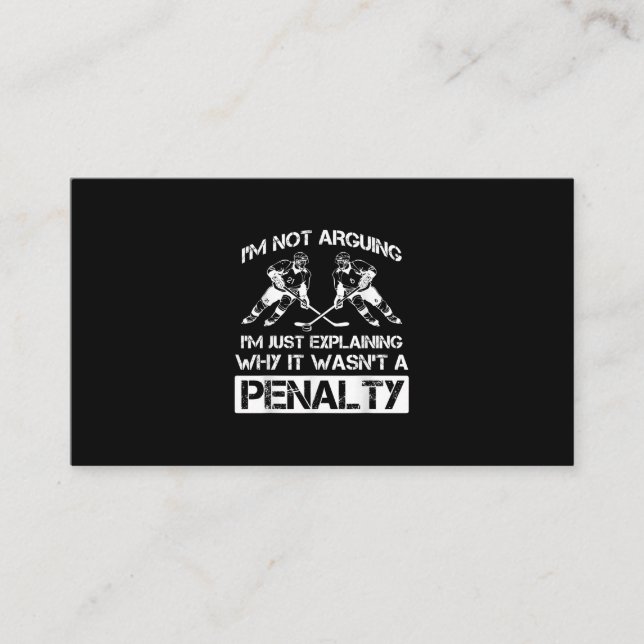 Funny Ice Hockey Player diskutiert Bully Penalty Visitenkarte (Vorderseite)