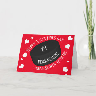 Funny Ice Hockey Sie haben Scored Valentines Feiertagskarte
