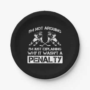 Funny Ice Hockey Spieler über Bully Penalty Pappteller