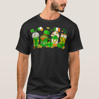 Funny Iced Coffee Latups Kleeblatts St Patricks T-Shirt