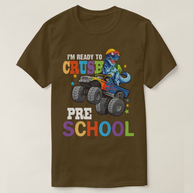 Funny, ich bin bereit, vor der Schule Dinosaurier  T-Shirt (Design vorne)