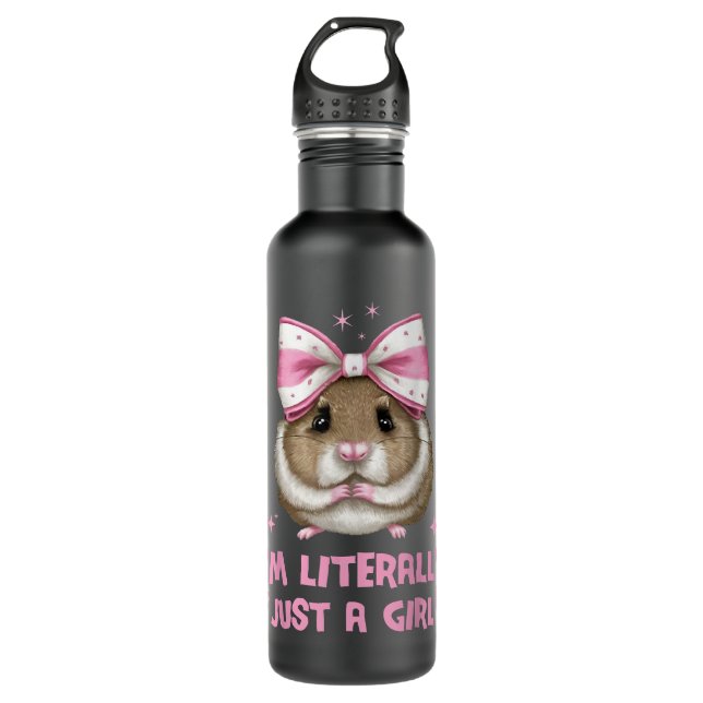 Funny, ich bin buchstäblich nur eine Girl Sad Hams Edelstahlflasche (Vorderseite)