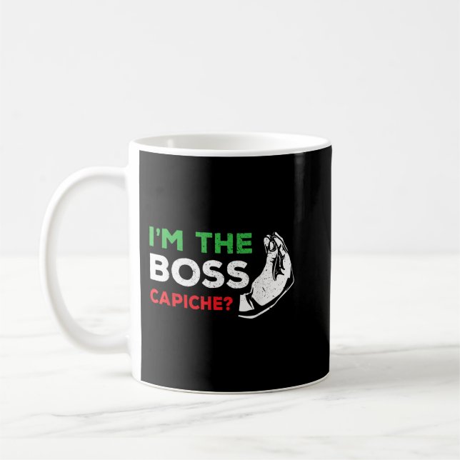 Funny Ich bin die Boss Italienische Nonna Nonno Ca Kaffeetasse (Links)