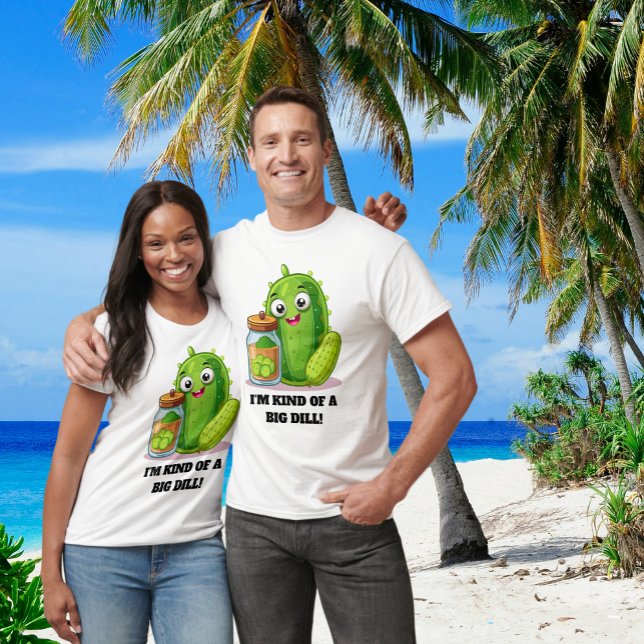 Funny, ich bin irgendwie ein großer Tod T-Shirt (Funny I'm kind of a big dill pun t-shirt front view.)