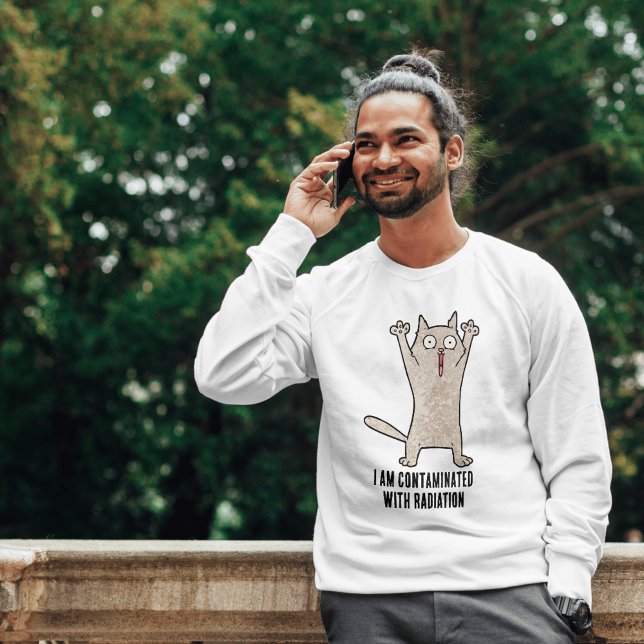 Funny "Ich bin mit Strahlung kontaminiert" Cat Mem T-Shirt (Funny 'I Am Contaminated with Radiation' Cat Meme T-Shirt)